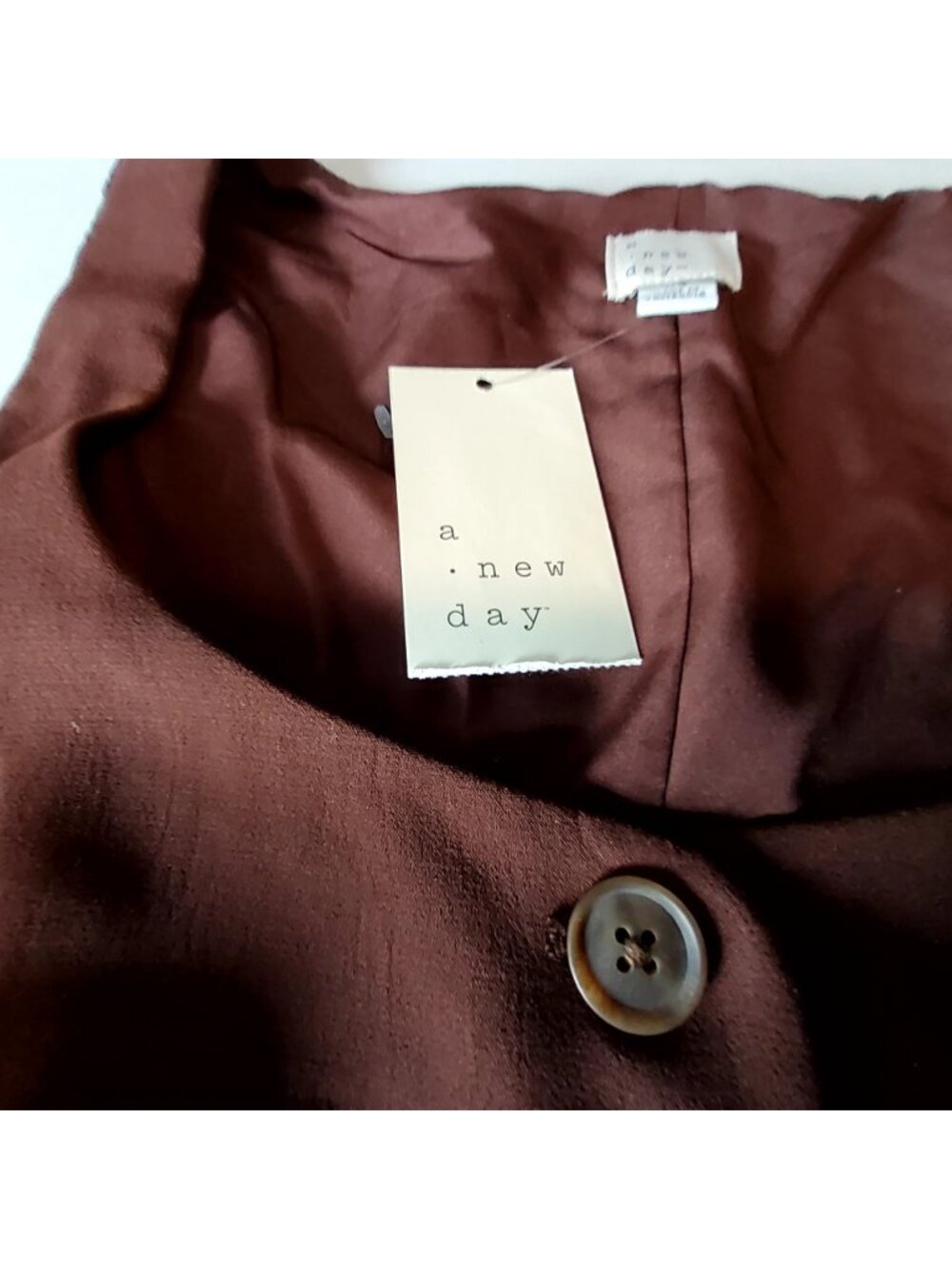 A New Day Womens Sleeveless Brown Vest Size XS Recycled Polyester Button Closure - Picture 7 of 9